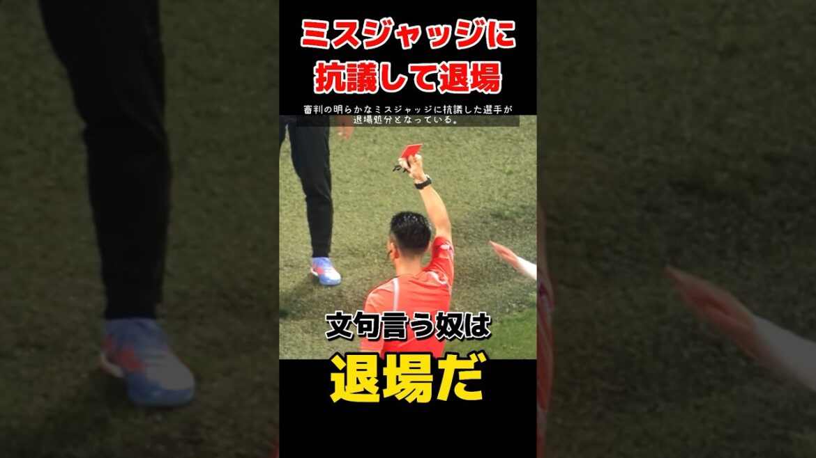 【Jリーグ】明らかなミスジャッジに抗議したら退場になった三田 #shorts #jリーグ #横浜fc