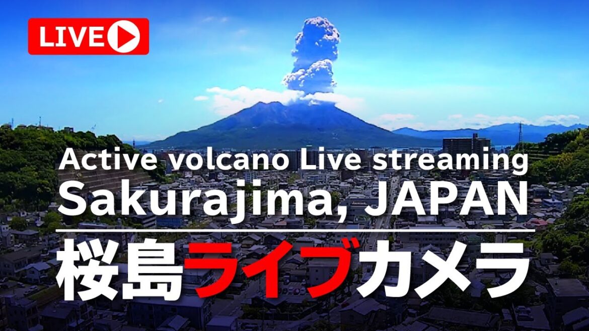 【LIVE】上野城ライブカメラ 桜島と鹿児島市内  /  Sakurajima and Kagoshima city in Japan.  /  Vulcão com câmera ao vivo
