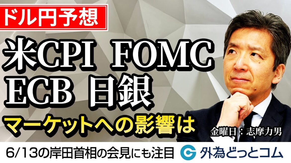 ドル円予想：米CPI・FOMC・ECB・日銀で為替相場はどう動く　6月9日（金）志摩力男