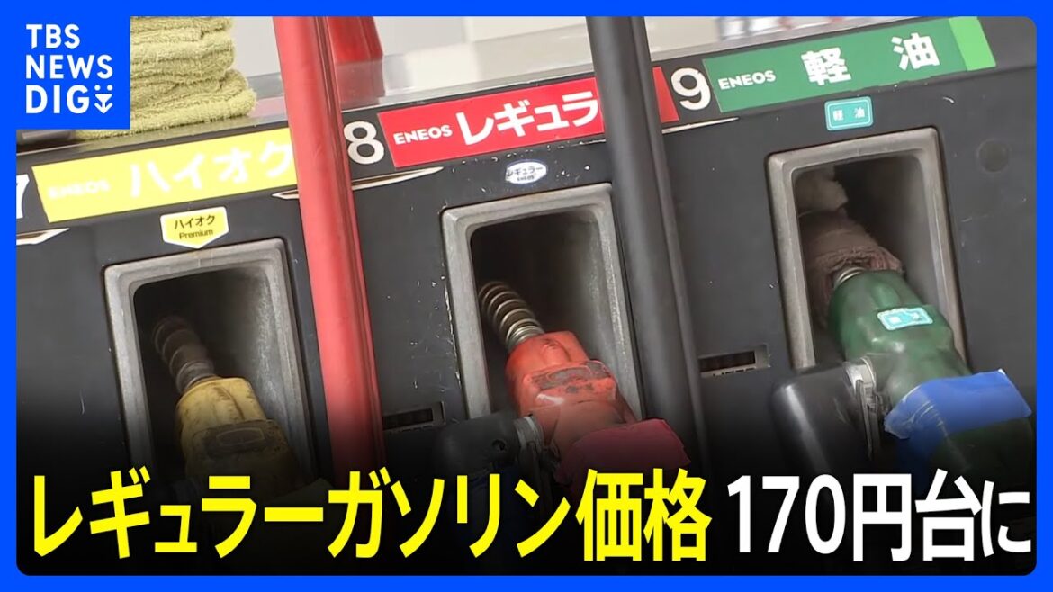 レギュラーガソリン価格　約9か月ぶりに170円台に　補助金減額で｜TBS NEWS DIG