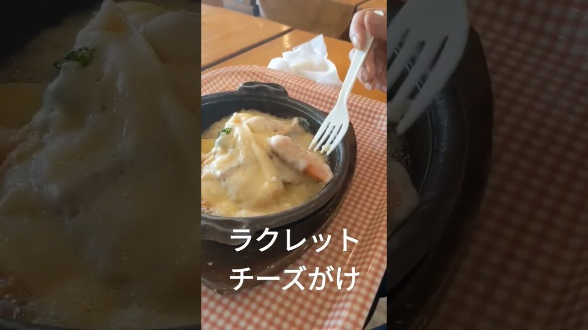 花畑牧場の花畑牧場チーズカフェ　ラクレットチーズがけを食べてみた。チーズがトロ〜リ🤤