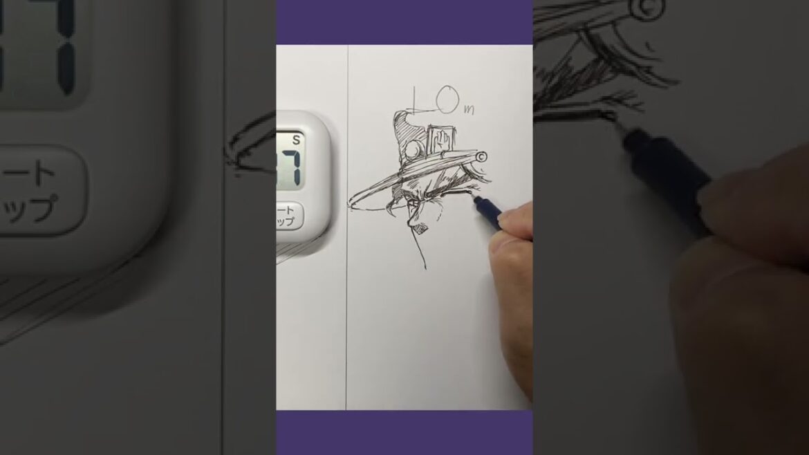 【ジョジョの奇妙な冒険】空条承太郎の10分描きチャレンジ！（カラーイラストはコメントから）#shorts /speed drawing jojo's bizarre adventure