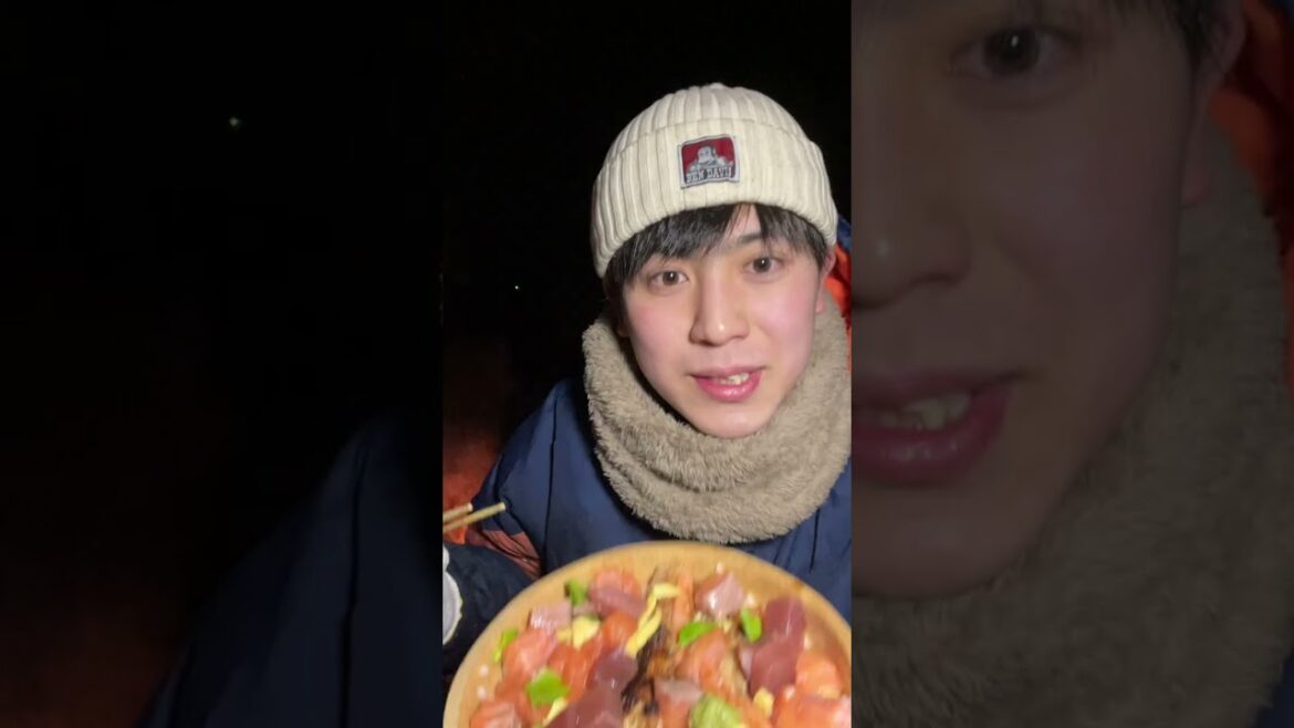 【炭火】鮭ハラスちらし寿司たべる！【キャンプ飯】