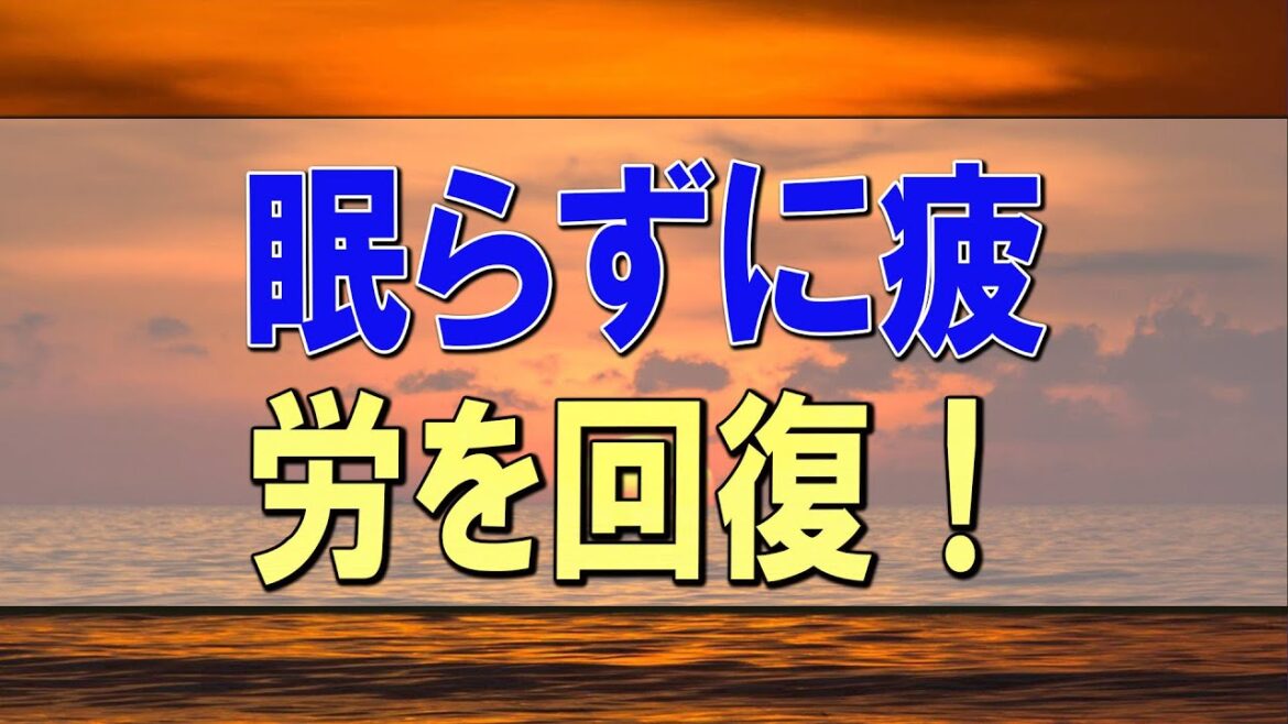 武田鉄矢今朝の三枚おろし 眠らずに疲労を回復！？人間の最適な睡眠方法とは