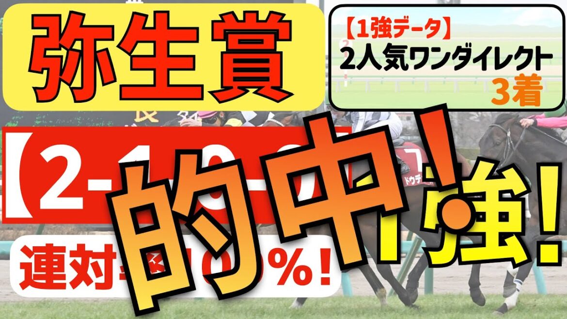 【弥生賞2023】最適１強「2-1-0-0」連対率100％の鉄板馬はコレ！危険データには想定1番人気のアノ馬が該当で大ピンチ！？