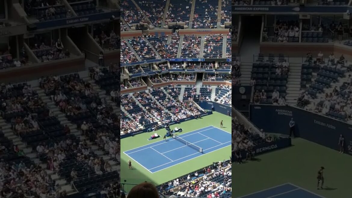 Naomi Osaka wins a point at US Open 2019 @usopen Arthur Ashe Stadium in New York City
