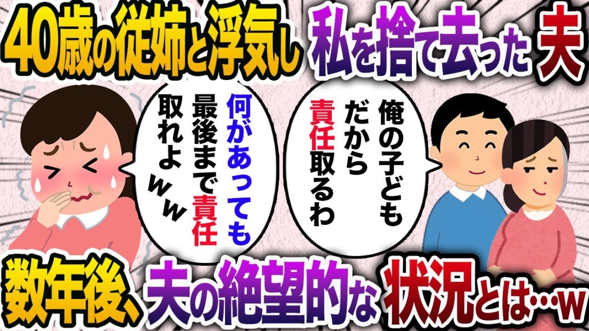 夫と私の40歳従姉妹との浮気と妊娠が発覚した→両親に説得された夫が私に離婚宣言→数年後、悲惨な状況になった元夫ｗ【2chスカッと・ゆっくり解説】