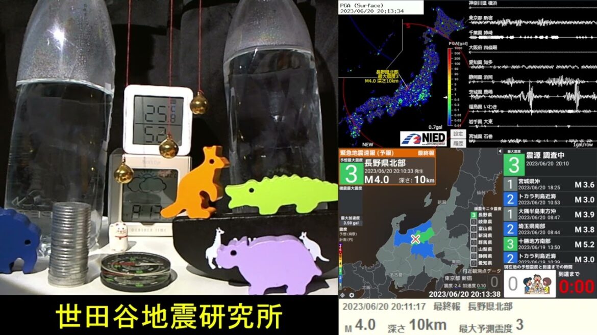 2023/6/20 20:11 長野県北部で地震 震度3 深さ10km M4 Earthquake in northern Nagano Prefecture Japan 2023/6/20 20:11 長野県北部で地震 震度3 深さ10km M4 Earthquake in northern Nagano Prefecture Japan