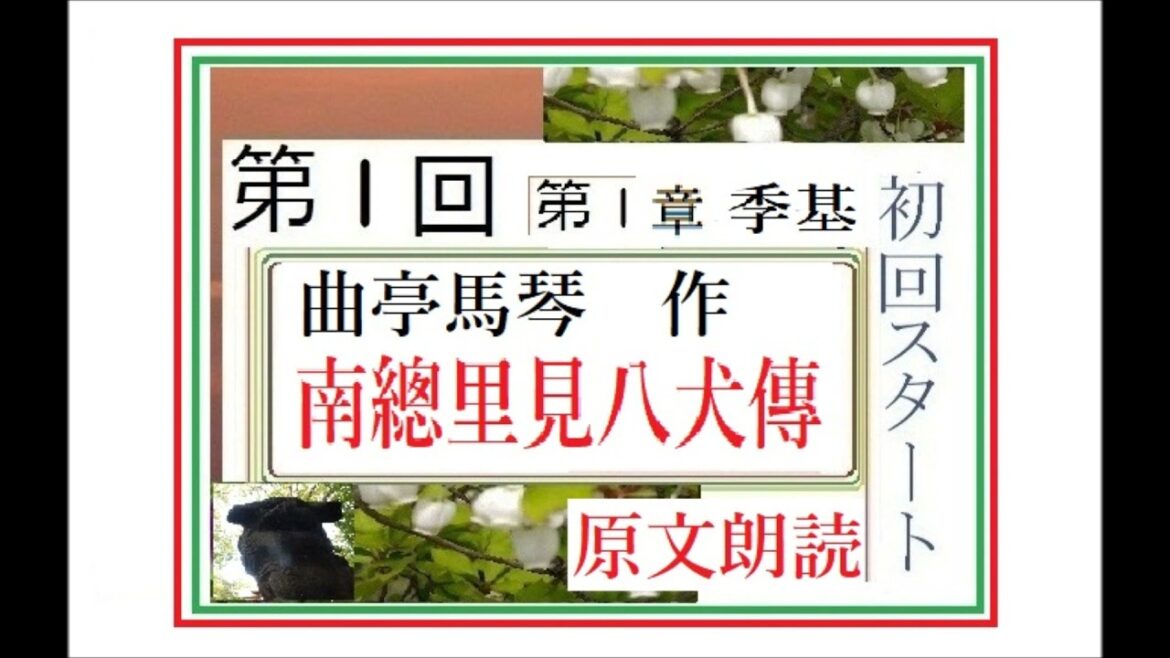 初新,「南総里見八犬伝,　原文朗読,１,」作,曲亭馬琴,著作権終了済（※【解説,朗読,】,byイグサ