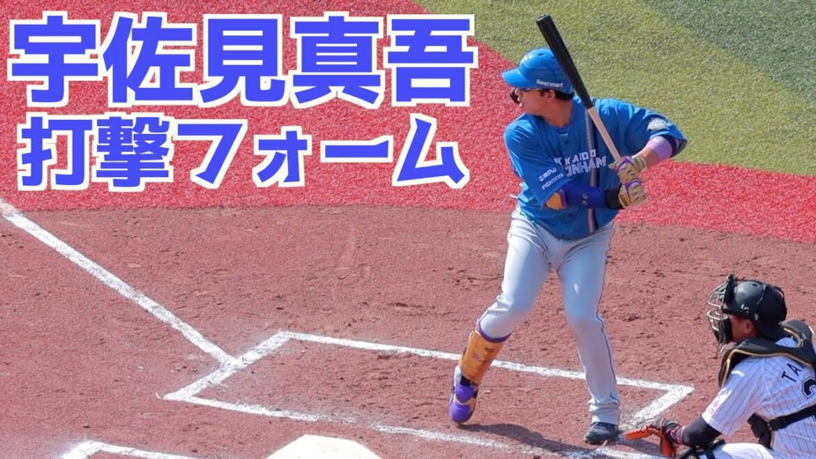 宇佐見真吾 バッティングフォーム(スローあり)【日本ハム】