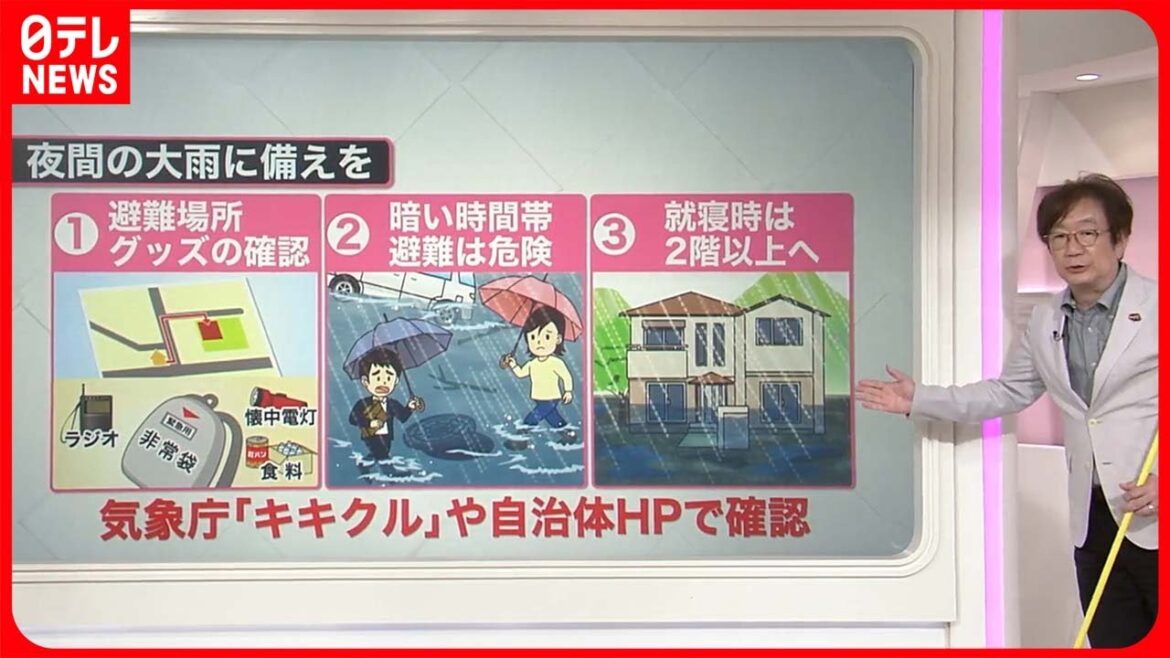 【気象予報士・木原さん解説】広い範囲で“災害級大雨”のおそれ「夜間の大雨」への備えは…