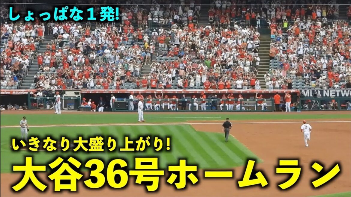 いきなり弾に球場が大盛り上がり！大谷翔平 36号ソロホームラン！【現地映像】エンゼルスvsパイレーツ第３戦7/24