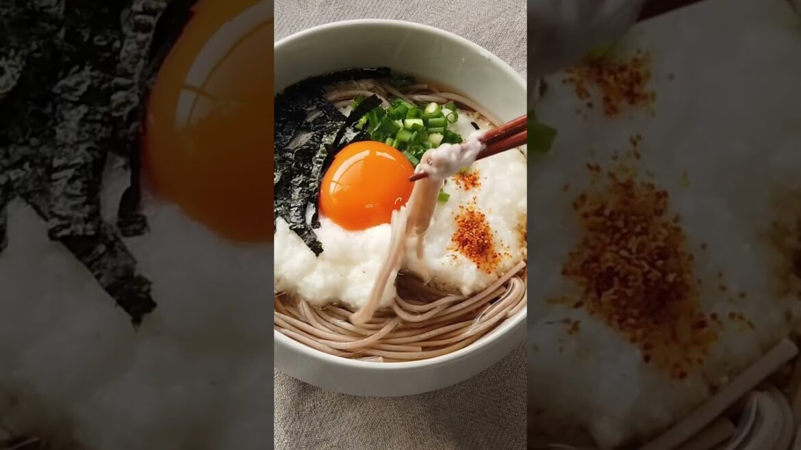 とろろ月見そばの作り方／中秋の名月／ばあちゃんの料理教室 #shorts