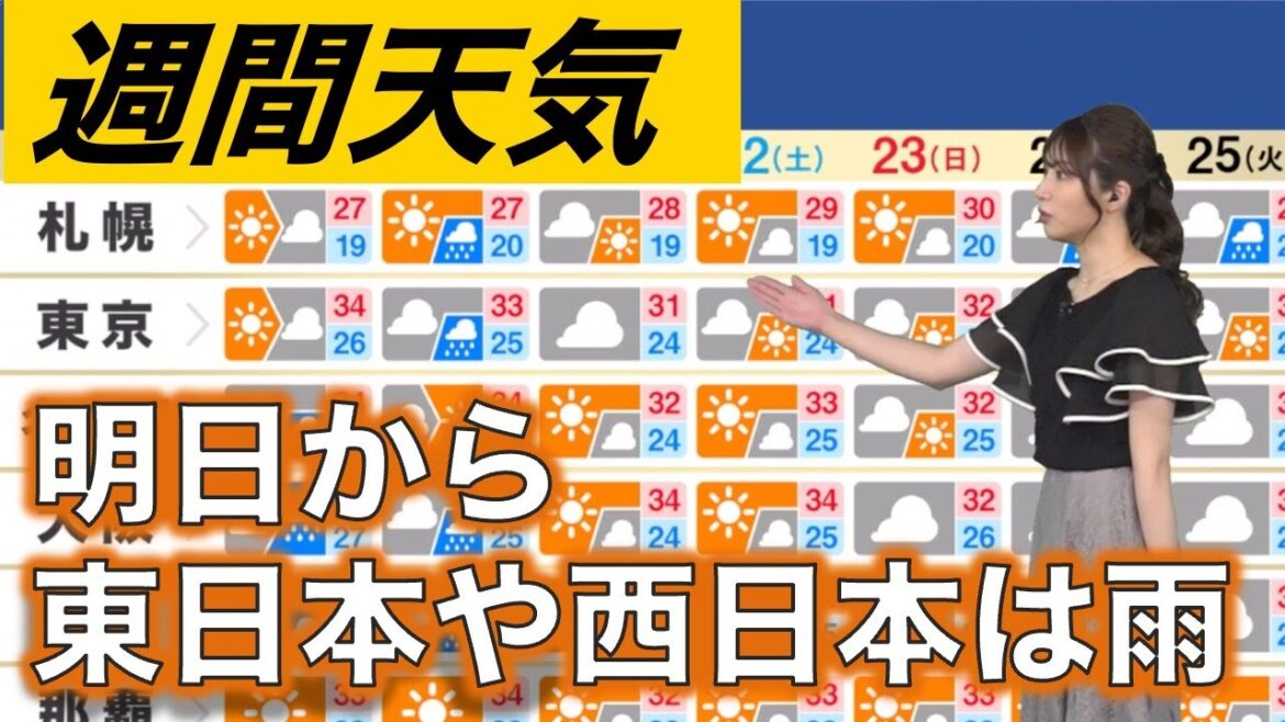 週間天気　明日から東日本や西日本で雨 梅雨明けはそろそろか
