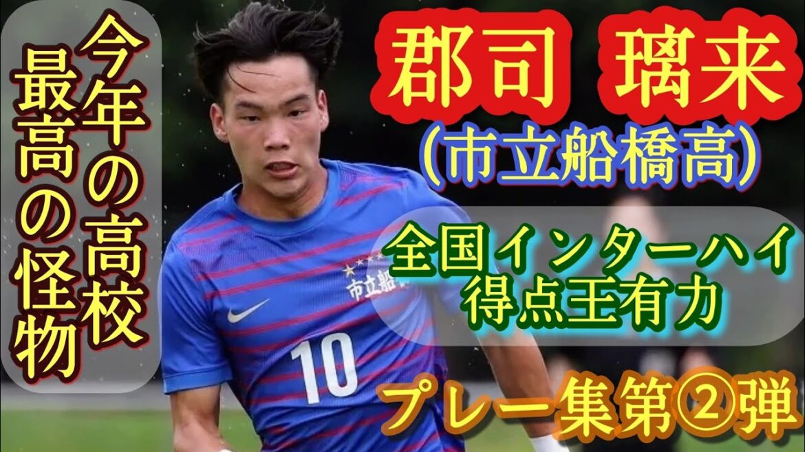 高校生で抑えるの無理説。高校No.1怪物規格外FW【郡司璃来】市立船橋高。プレー集第②弾！Riku Gunji。高校サッカー
