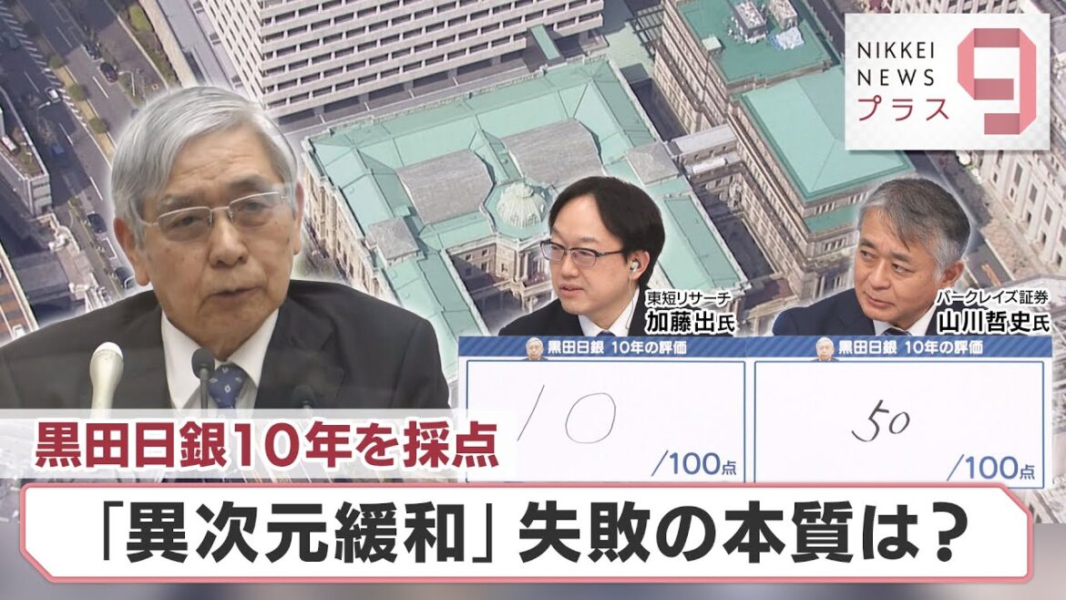 黒田日銀10年を採点 「異次元緩和」失敗の本質は？【日経プラス９】（2023年3月10日）