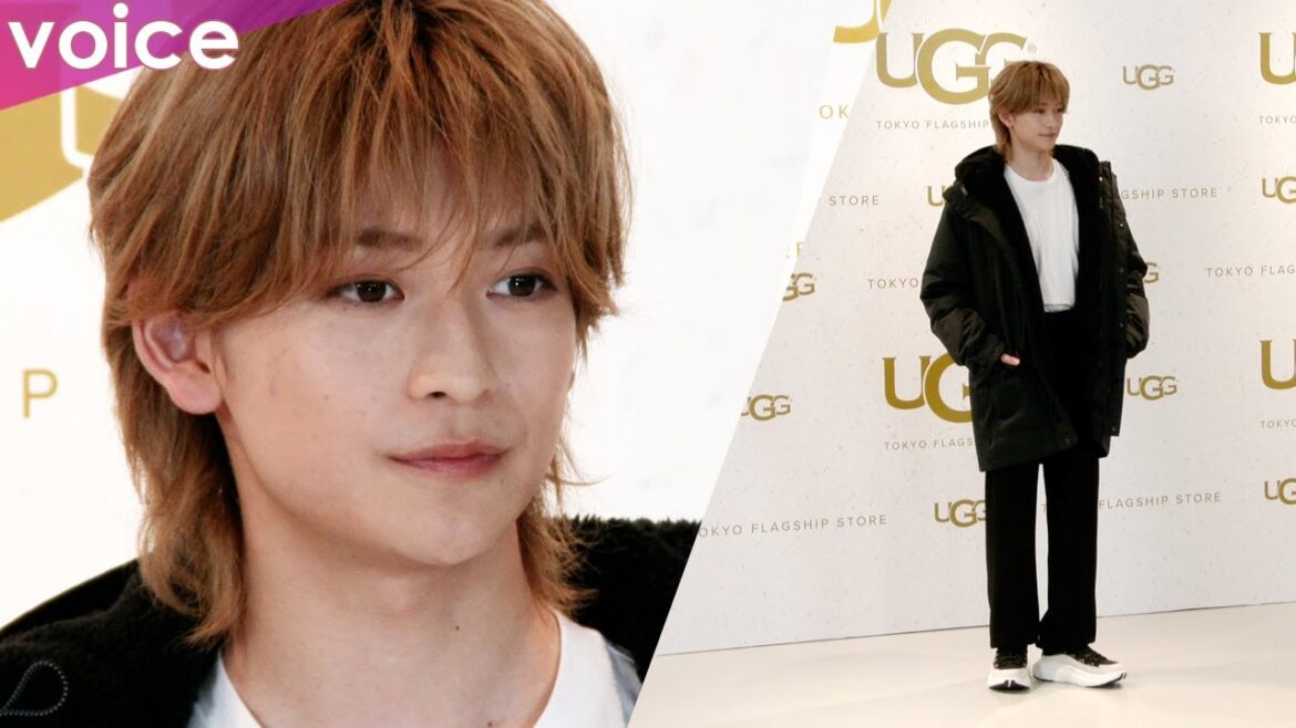 高橋文哉、髪色が映えるモノトーンコーデ：「UGG TOKYO FLAGSHIP STORE」オープニングイベント