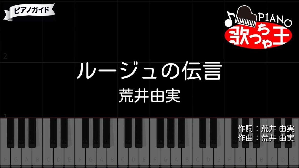 【ピアノ】ルージュの伝言 / 荒井由実（松任谷由実）【カラオケ】- 魔女の宅急便