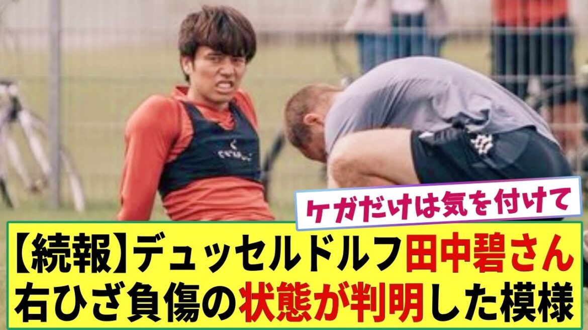 【続報】デュッセルドルフ 田中碧選手 練習中に負った右ひざのケガの状態が判明した模様!!