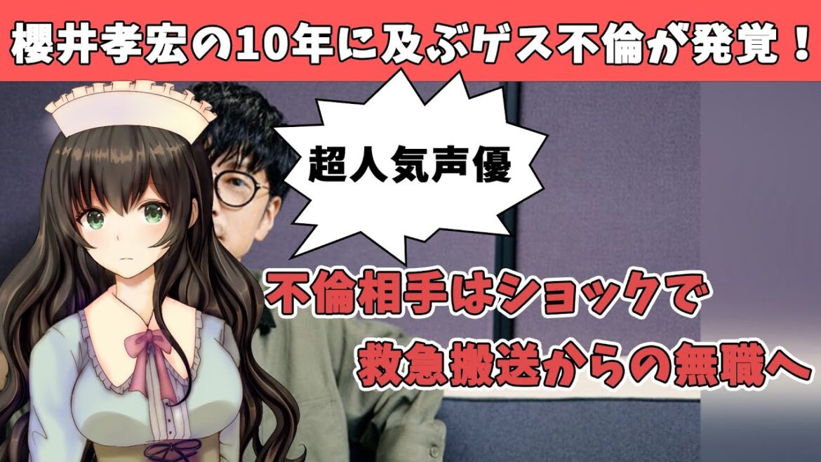 人気声優・櫻井孝宏が10年のゲス不倫！不倫相手はショックで救急搬送！不倫内容が酷過ぎて全方面を裏切る結果に大炎上