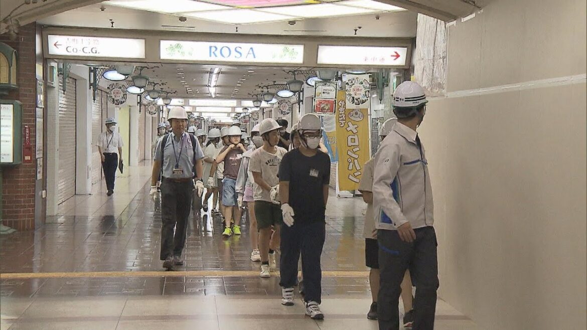 地震が起きたらここに避難!?地下街の耐震補強工事 新潟市･西堀ローサを小学生が見学　スーパーJにいがた6月8日OA