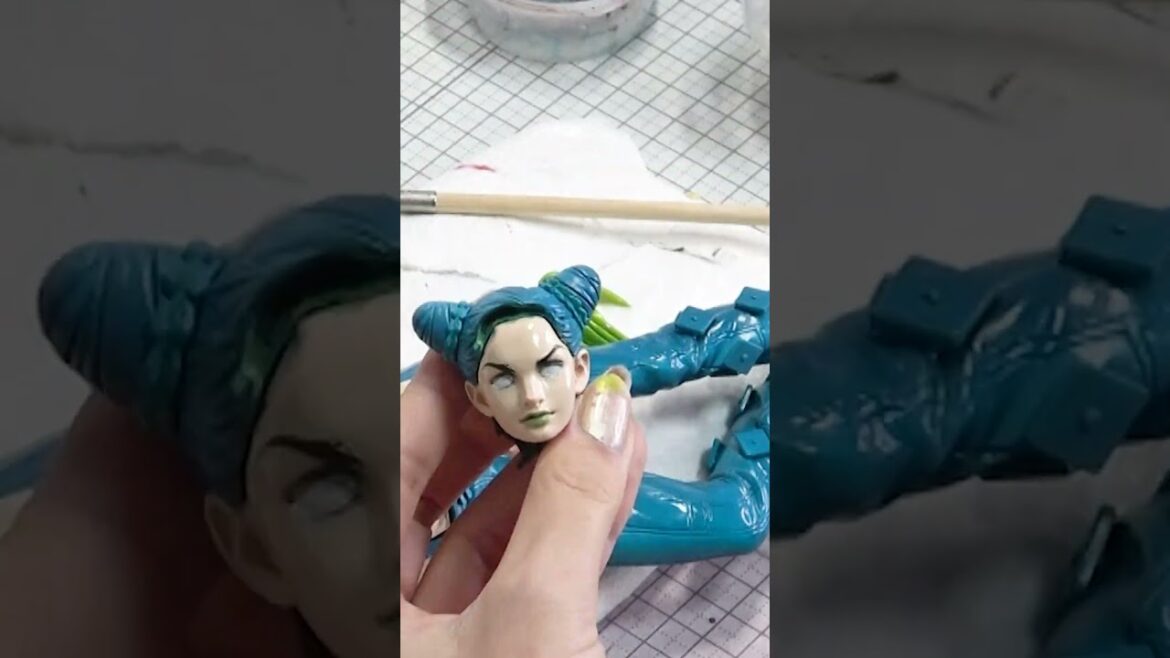 空条徐倫のフィギュアを筆塗りしたら二次元になった件 #shorts I painted a figure of Jorin Kujo with a brush