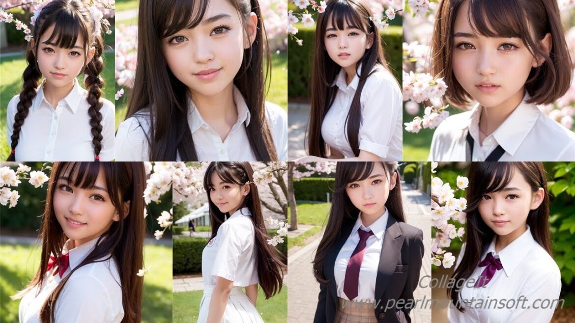 画像生成ai【Ai美女】#39-学生服と桜の美女集2 画像生成ai【Ai美女】#39-学生服と桜の美女集2