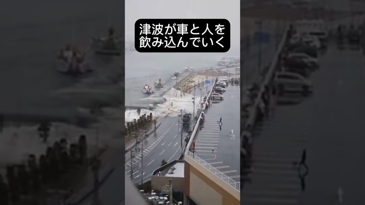 東日本大震災発生当時　津波上陸の瞬間　#shorts #short