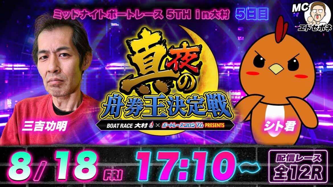 ボートレース大村 | 真夜の舟券王決定戦 | 三吉功明VSシト君 | ボートレースコロシアム | ミッドナイトボートレース5th