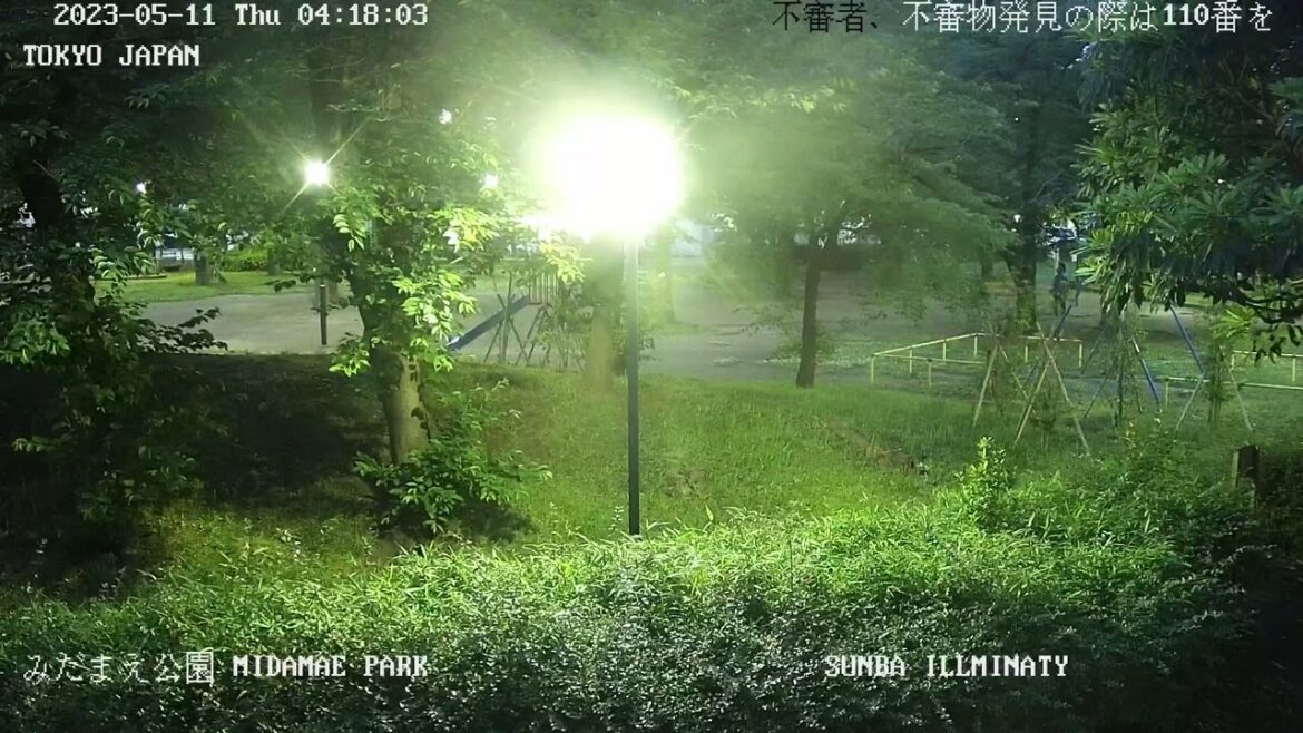 2023年5月11日 4時16分頃　緊急地震速報Jアラート＠東京都足立区みだまえ公園防災行政無線チャイム