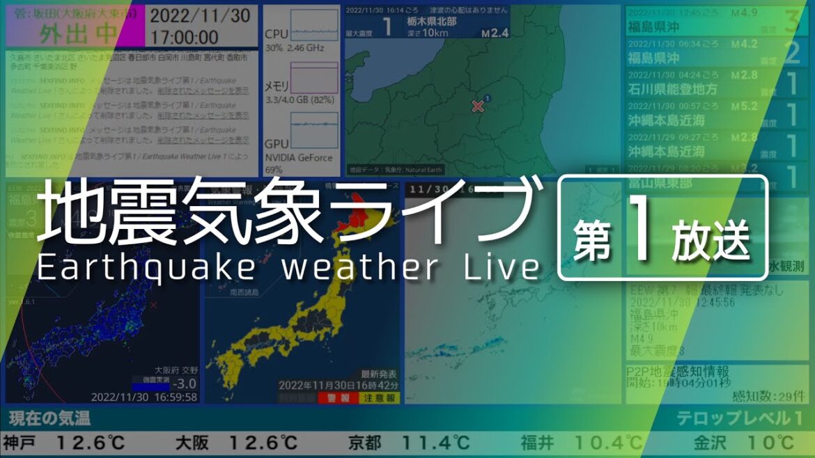 地震気象ライブ 第1放送 | Earthquake Weather Live No.1