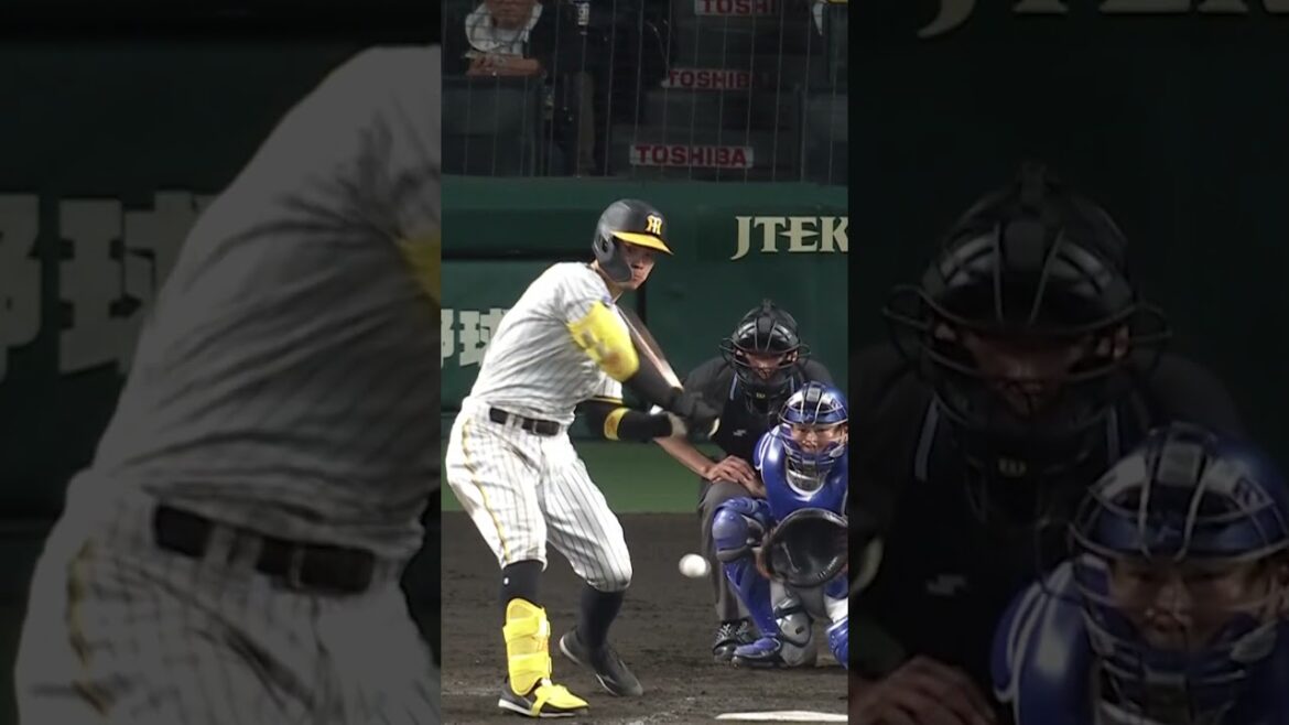 佐藤輝明  “片手弾” をスローでみると