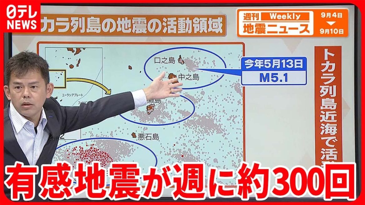 【解説】「ひずみ」解消で相次ぐ地震か？  トカラ列島で地震頻発『週刊地震ニュース』