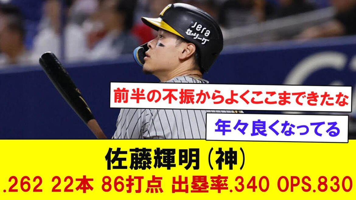 【阪神】佐藤輝明  .262 22本 86打点 出塁率.340 OPS.830　【なんJなんG反応】