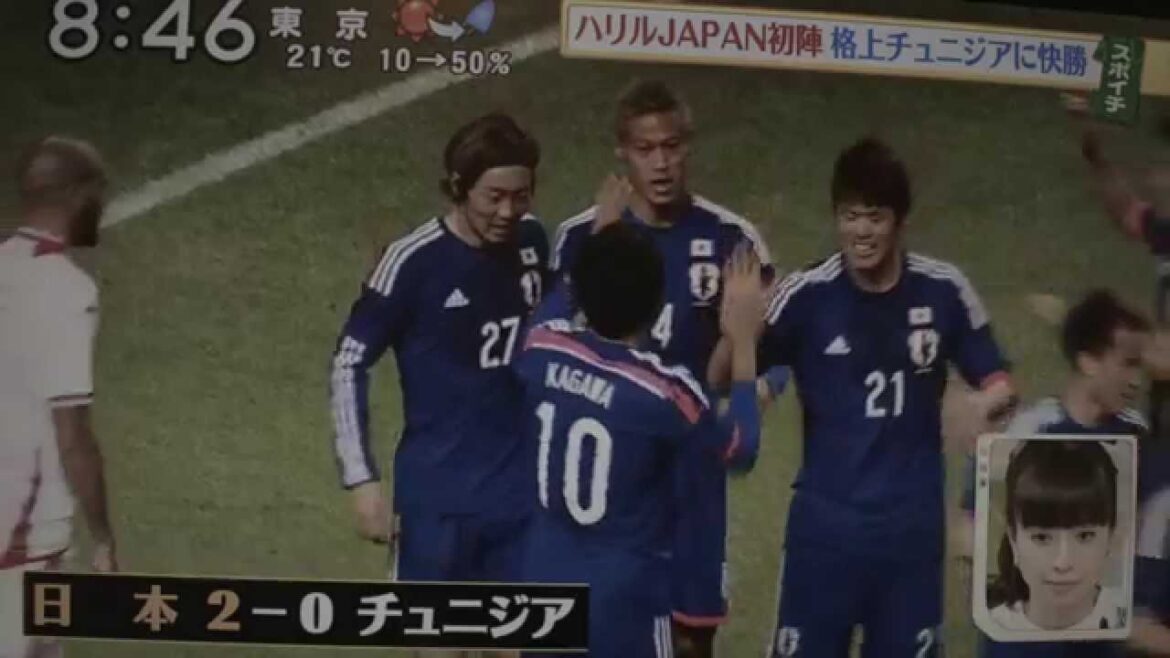 サッカー日本代表チュニジア戦２−０ハリルジャパンハイライト