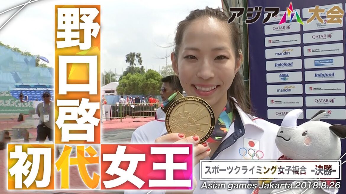 【初代女王】野口啓代 スポーツクライミング女子複合で金メダル 2018年アジア大会ジャカルタ《アジア大会 中国・杭州 9月23日(土)開幕》