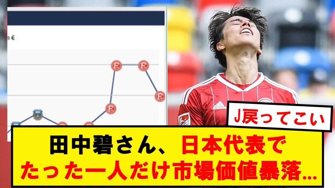 【悲報】田中碧さん、日本代表でたった一人だけ市場価値暴落…