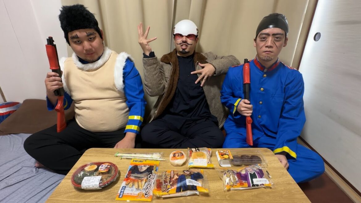 ローソンストア100『ゴールデンカムイ』コラボ飯を食べる第七師団