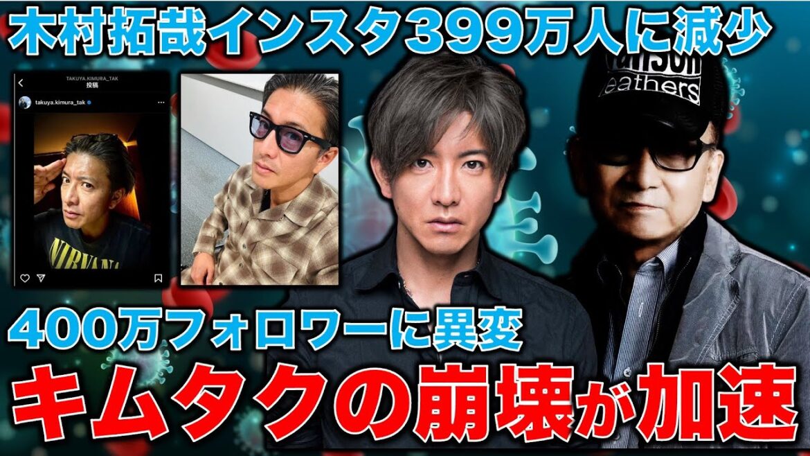【悲報】木村拓哉インスタ400万フォロワーの大台を切り399万人。崩れ始めたキムタクという幻想の裏にある背景。安冨歩東大教授。一月万冊