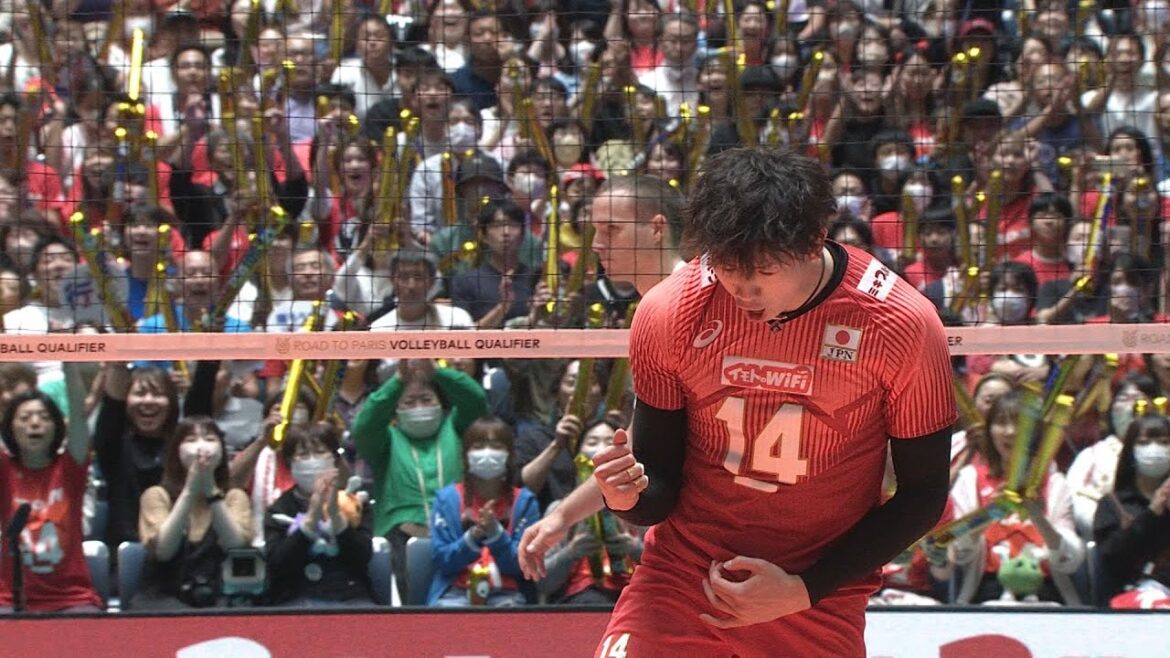 日本×スロベニア 石川祐希スーパープレー【FIVBパリ五輪予選／ワールドカップバレー2023】