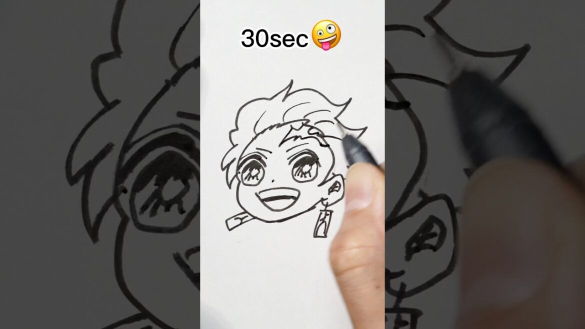 How to Draw Tanjiro in 30Sec,1,3,5,10Min,1Hr #demonslayer #Drawing #satisfying