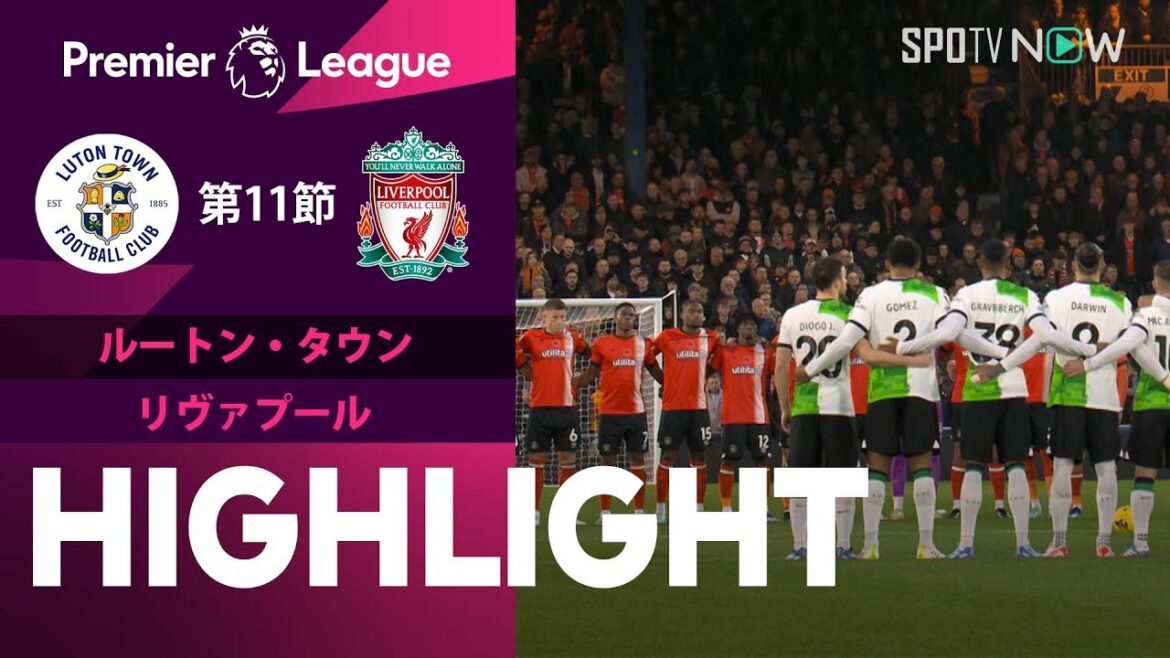 【ルートン・タウン vs リヴァプール】試合ハイライト 23/24シーズン プレミアリーグ 第11節