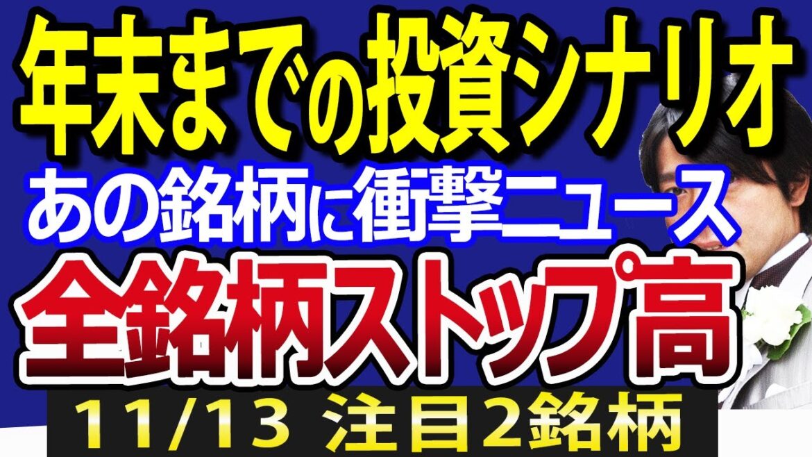 【予測】日本株、年末まで全シナリオ公開！あの銘柄に衝撃NEWS、全銘柄でストップ高連発