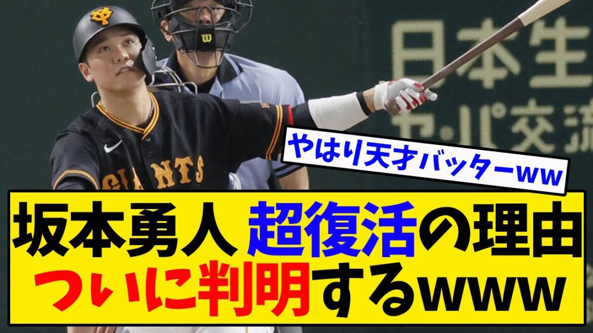 【巨人】坂本勇人(34) 超復活の理由がついに判明するwwwwww