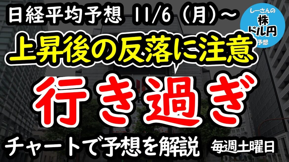 【日経平均の予想】反落タイミングは近いはずも、反落確認前に下落で仕掛けるのも危険すぎ【週間日経平均予想 2023/11/6～】