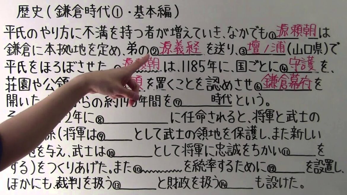 【社会】　　歴史－２１　　鎌倉時代①　・　基本編