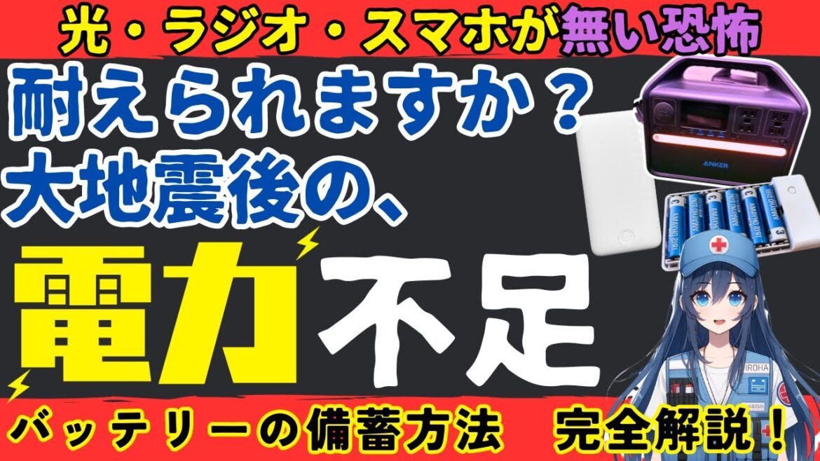 【電力備蓄】地震災害、停電時の電池・モバイルバッテリー・ポータブル電源の選び方。具体的に必要な電力の量も解説【防災】