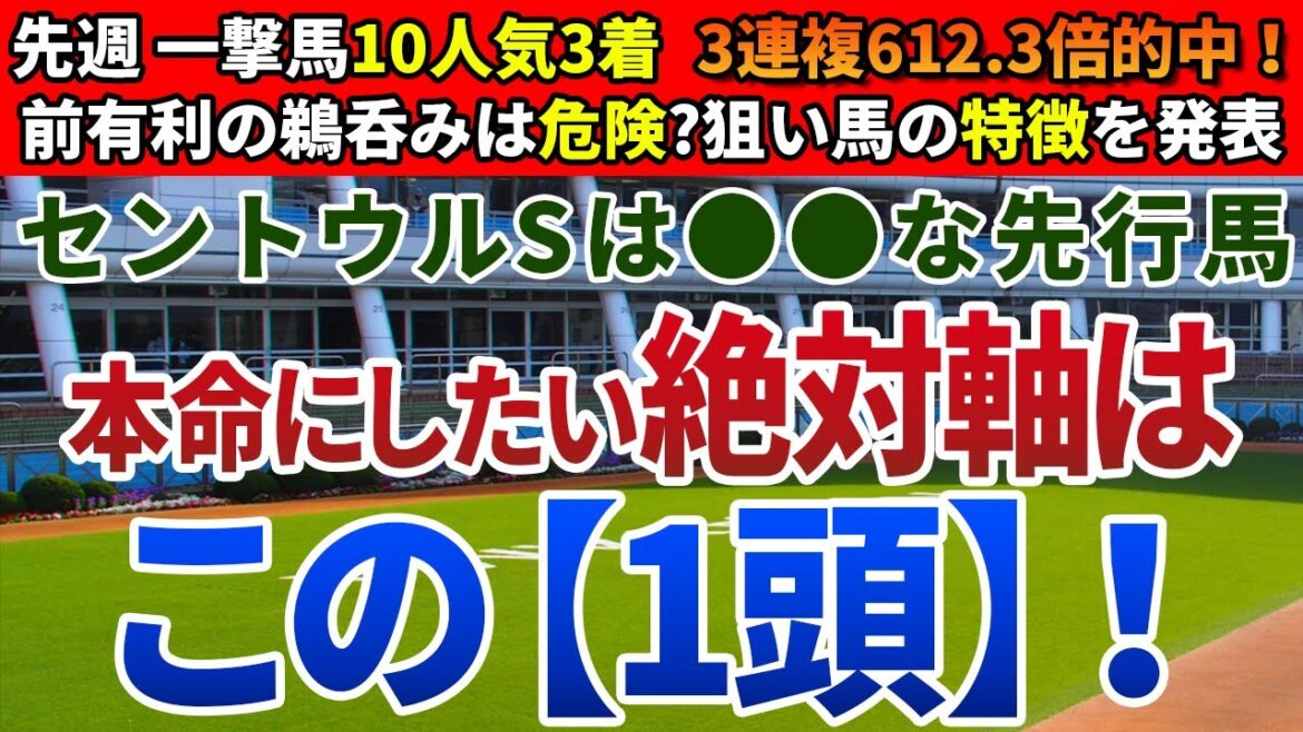 セントウルステークス2023【絶対軸1頭】公開！秋G1を目指す快速馬が久々の阪神に集結！絶対軸はここで買っておくべきアノ馬！