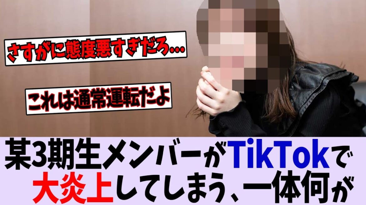 今、TikTokで大炎上しているメンバーがいるらしい...【乃木坂46】