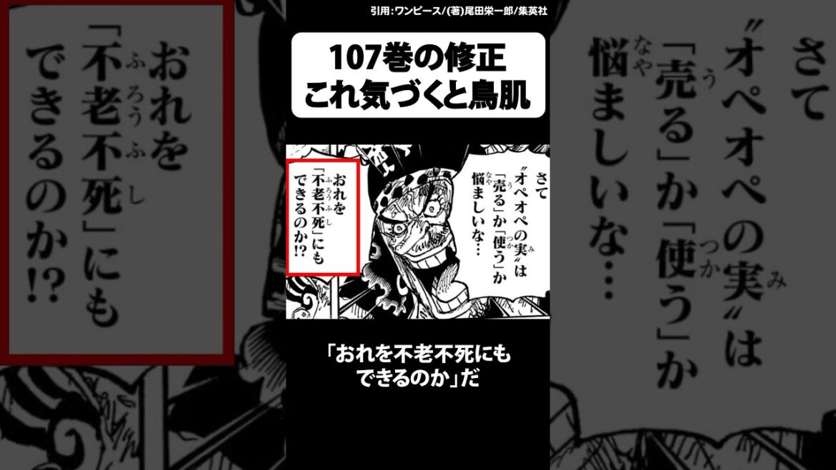 みんな気づいた？最新107巻のとある修正からガチでヤバい考察が浮上【ワンピース】 #Shorts